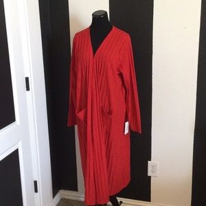 STUNNING RED Lularoe 1.0 Sarah Cardigan sz XL